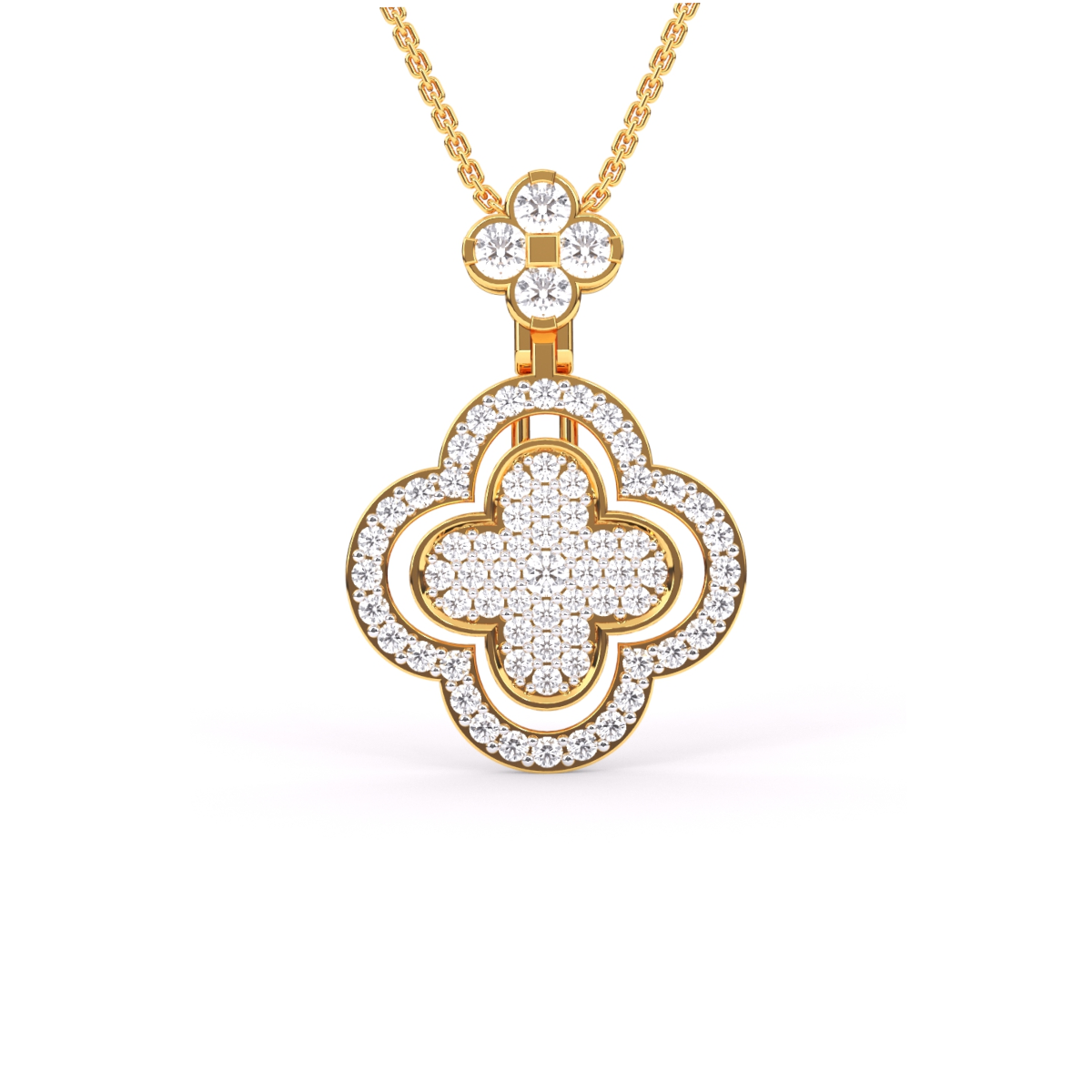 Fancy Lab Grown Diamond Gril Pendant